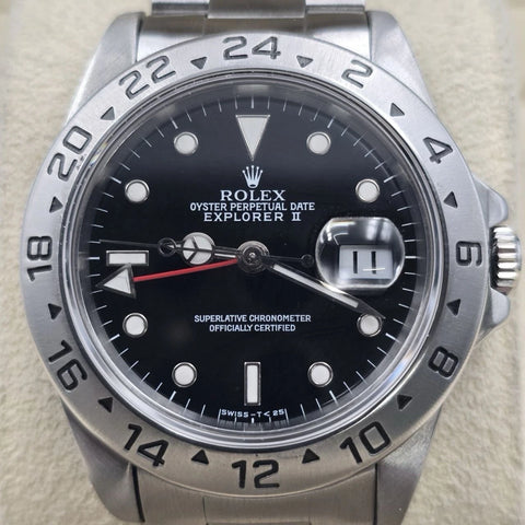 Rolex Explorer II Black 16570 Stainless Steel Oyster Date Watch 40mm
