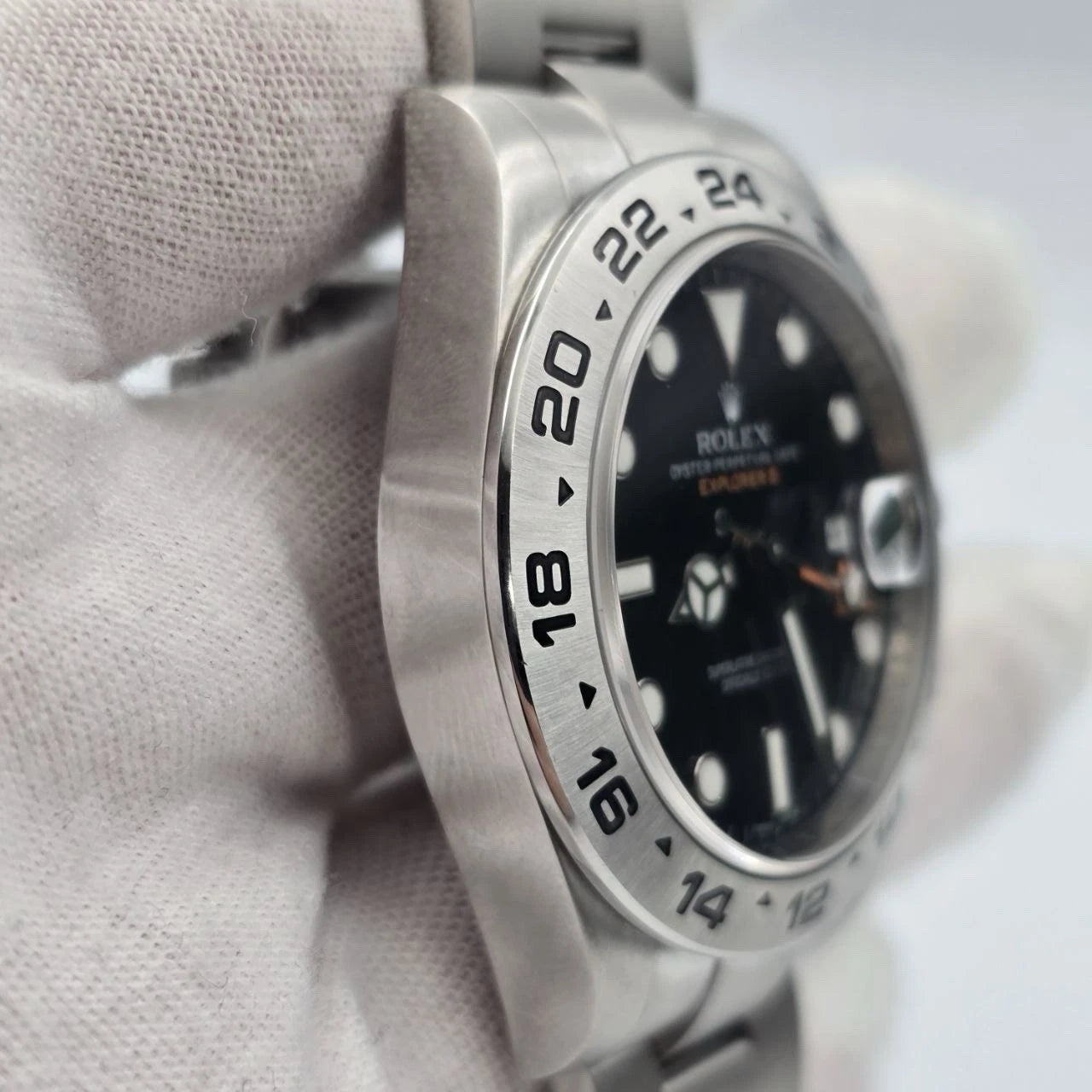 PAPERS 2012 Rolex Explorer II Black Orange Steel 42mm Watch 216570 BOX