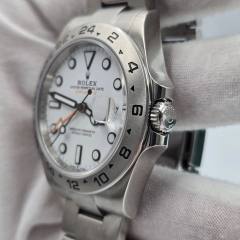 2022 PAPERS Rolex Explorer II 42mm 226570 Stainless Steel Polar White Dial BOX