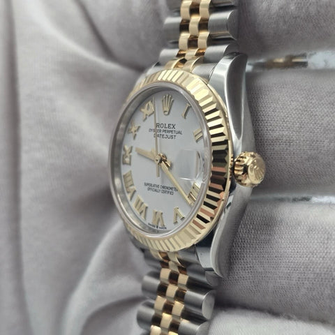 NEW 2026 Rolex Datejust 31mm White Roman Two Tone Yellow Gold Jubilee 278273