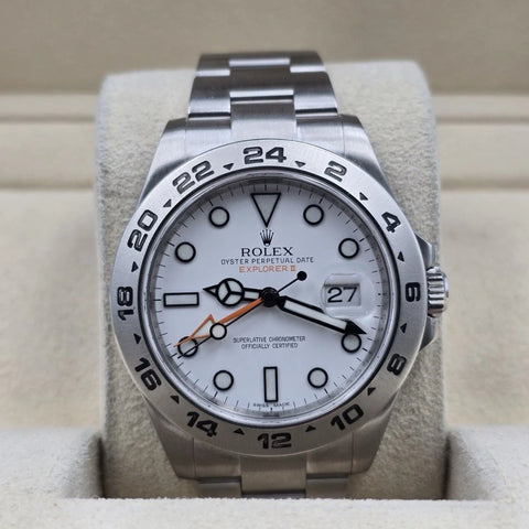 Rolex Explorer II Stainless Steel White Orange 42mm Watch 216570