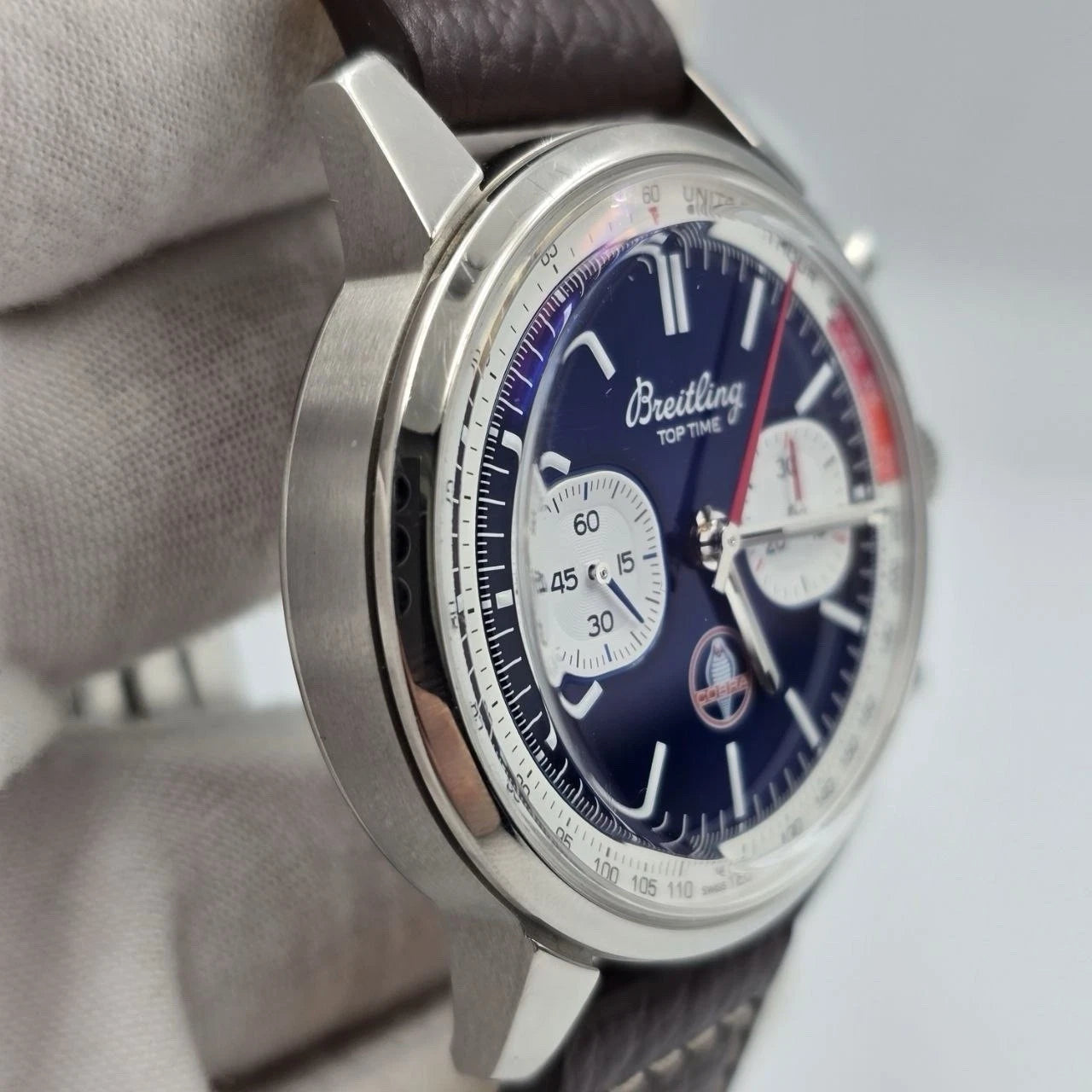 2024 PAPERS Breitling Top Time Automatic Chronograph Blue Dial Wristwatch AB0176