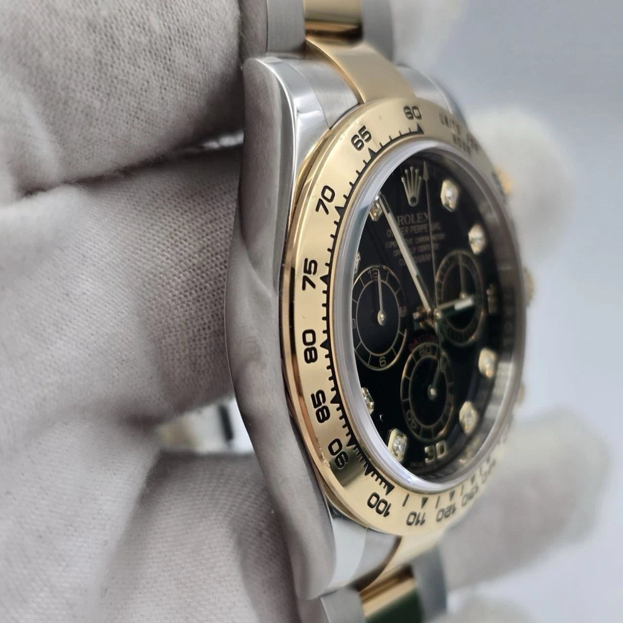 2021 PAPERS Rolex Daytona Black Diamond Dial 18K Yellow Gold Steel 116503 BOX