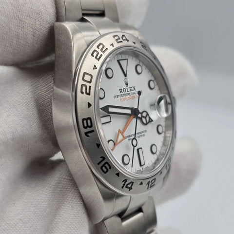 2022 PAPERS Rolex Explorer II 42mm 226570 Stainless Steel Polar White Dial BOX