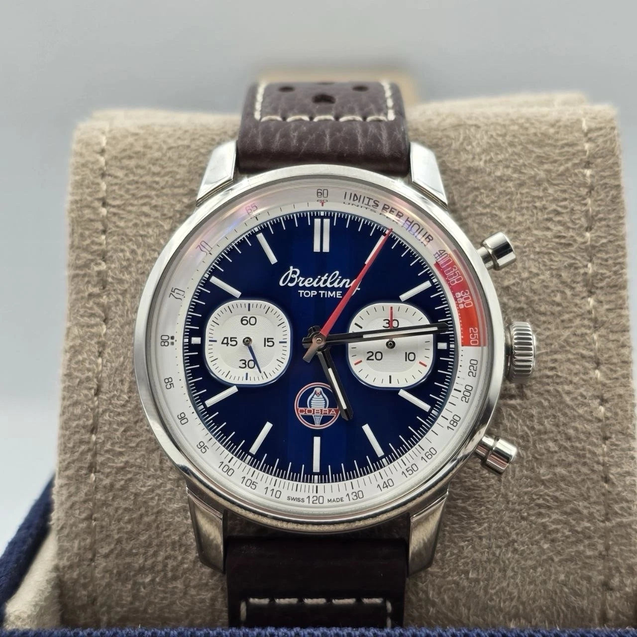 2024 PAPERS Breitling Top Time Automatic Chronograph Blue Dial Wristwatch AB0176