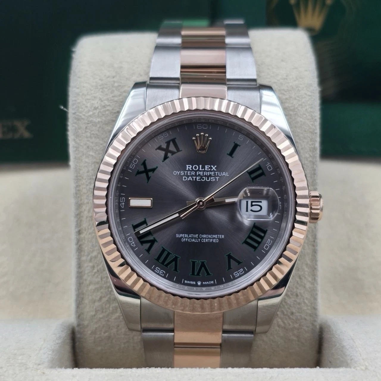 PAPERS 2024 Rolex Datejust 41mm 126331 Two-Tone Oyster Wimbledon Dial BOX