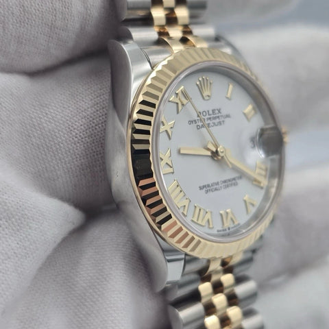 NEW 2026 Rolex Datejust 31mm White Roman Two Tone Yellow Gold Jubilee 278273