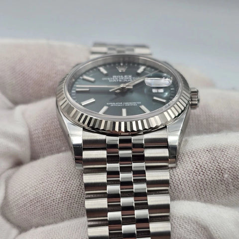 NEW 2026 Rolex Datejust 36mm 126234 Mint Green Dial Fluted Jubilee UNWORN