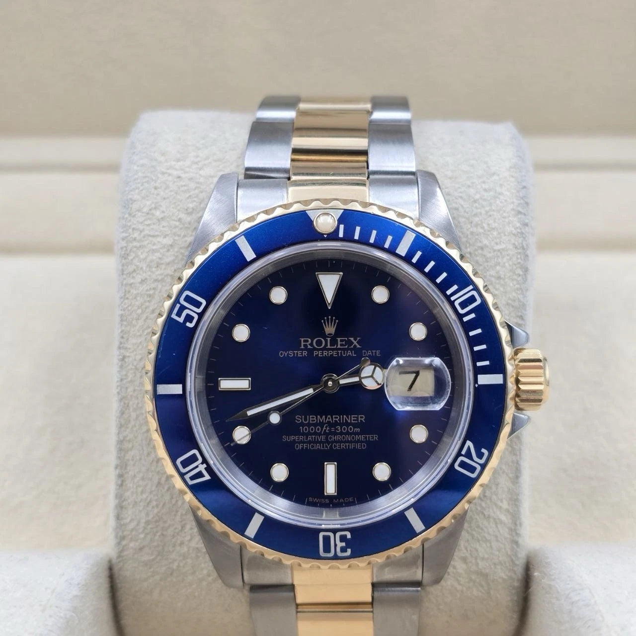 Rolex Submariner Date 16613 Blue Dial Steel Two Tone Gold 40mm Watch