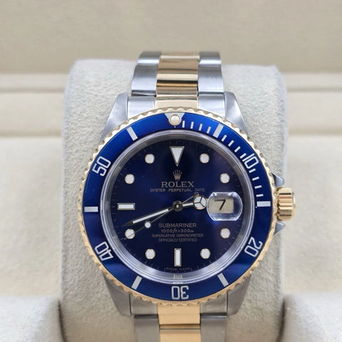 Rolex Submariner Date 16613 Blue Dial Steel Two Tone Gold 40mm Watch