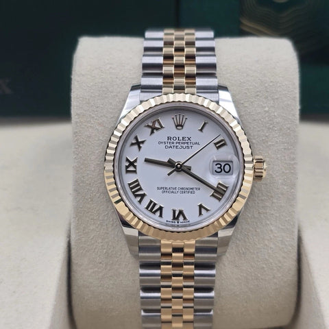 NEW 2026 Rolex Datejust 31mm White Roman Two Tone Yellow Gold Jubilee 278273