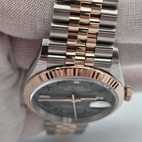 NEW 2025 Rolex Datejust 36mm Two Tone Rose Gold Jubilee Wimbledon Dial 126231