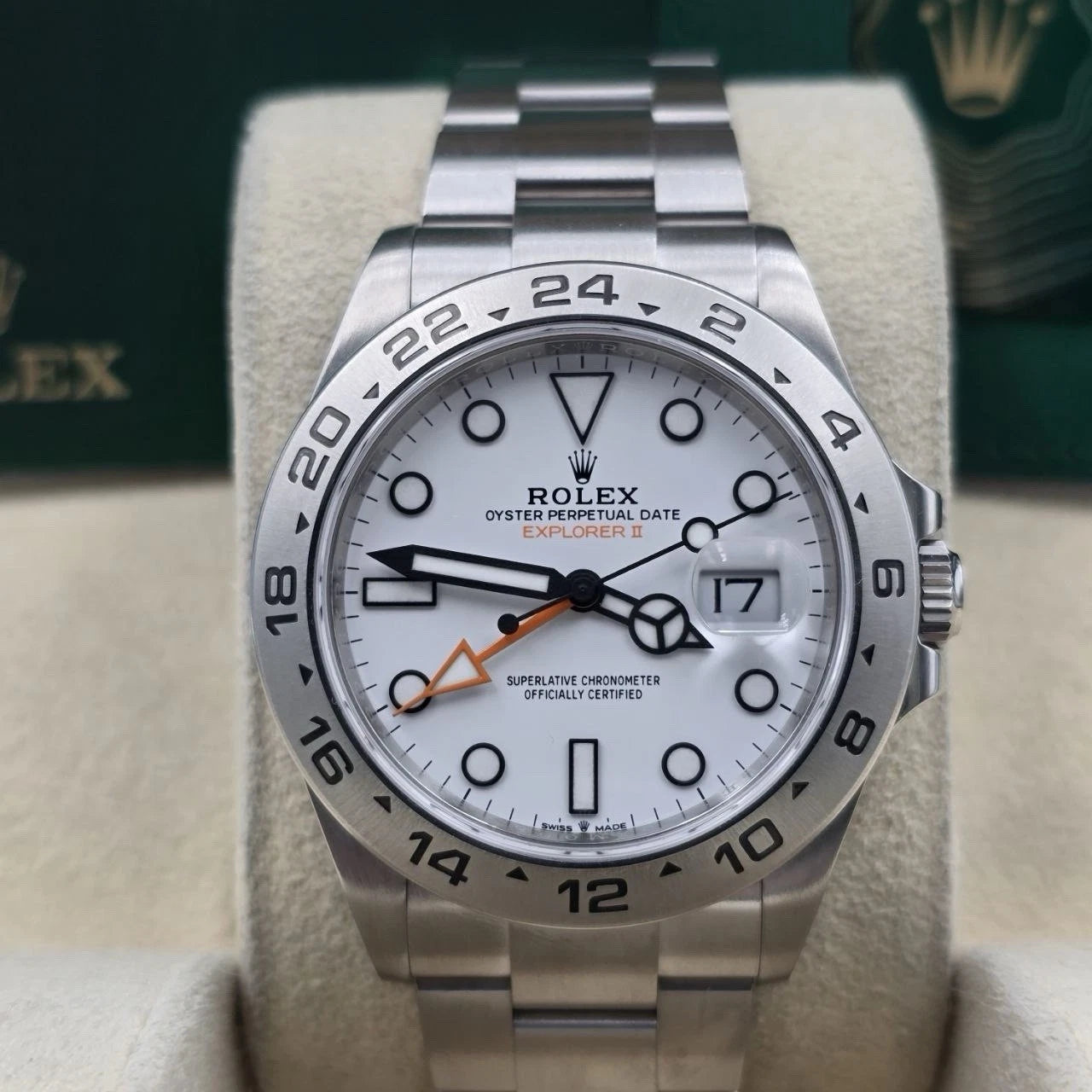 2022 PAPERS Rolex Explorer II 42mm 226570 Stainless Steel Polar White Dial BOX