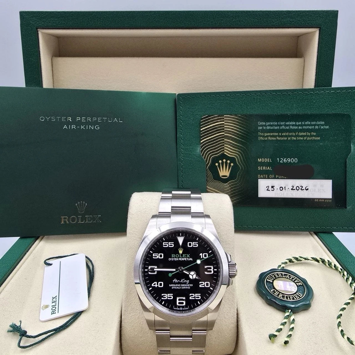 NEW 2026 Rolex Air-King 40mm 126900 Stainless Steel Black Dial