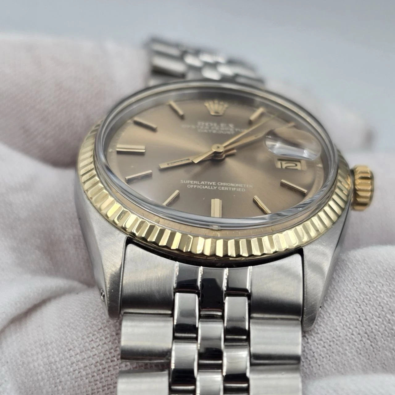 Rolex Datejust 1601 Stainless Steel Champagne Dial Jubilee 36mm Watch