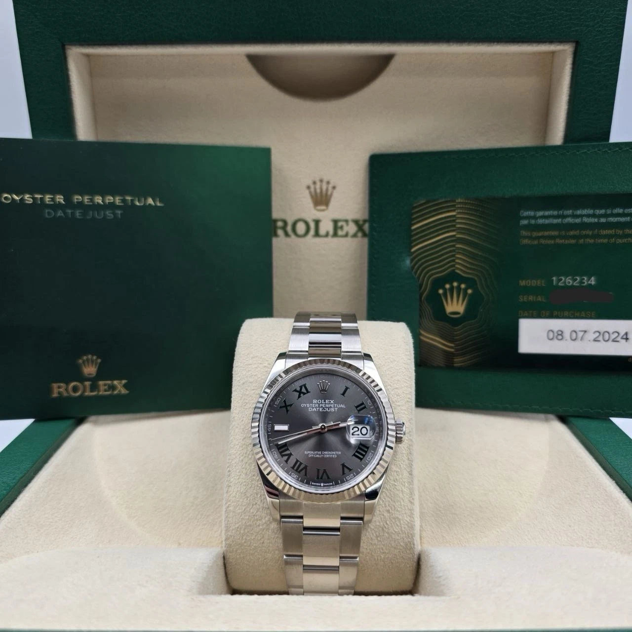 MINT 2024 PAPERS Rolex Datejust 36mm 126234 Oyster Wimbledon Dial BOX