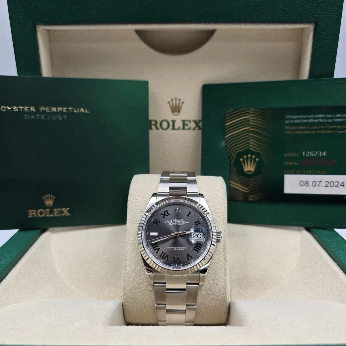 MINT 2024 PAPERS Rolex Datejust 36mm 126234 Oyster Wimbledon Dial BOX