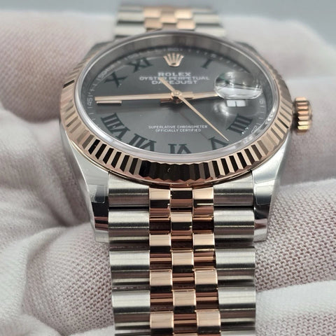 NEW 2025 Rolex Datejust 36mm Two Tone Rose Gold Jubilee Wimbledon Dial 126231