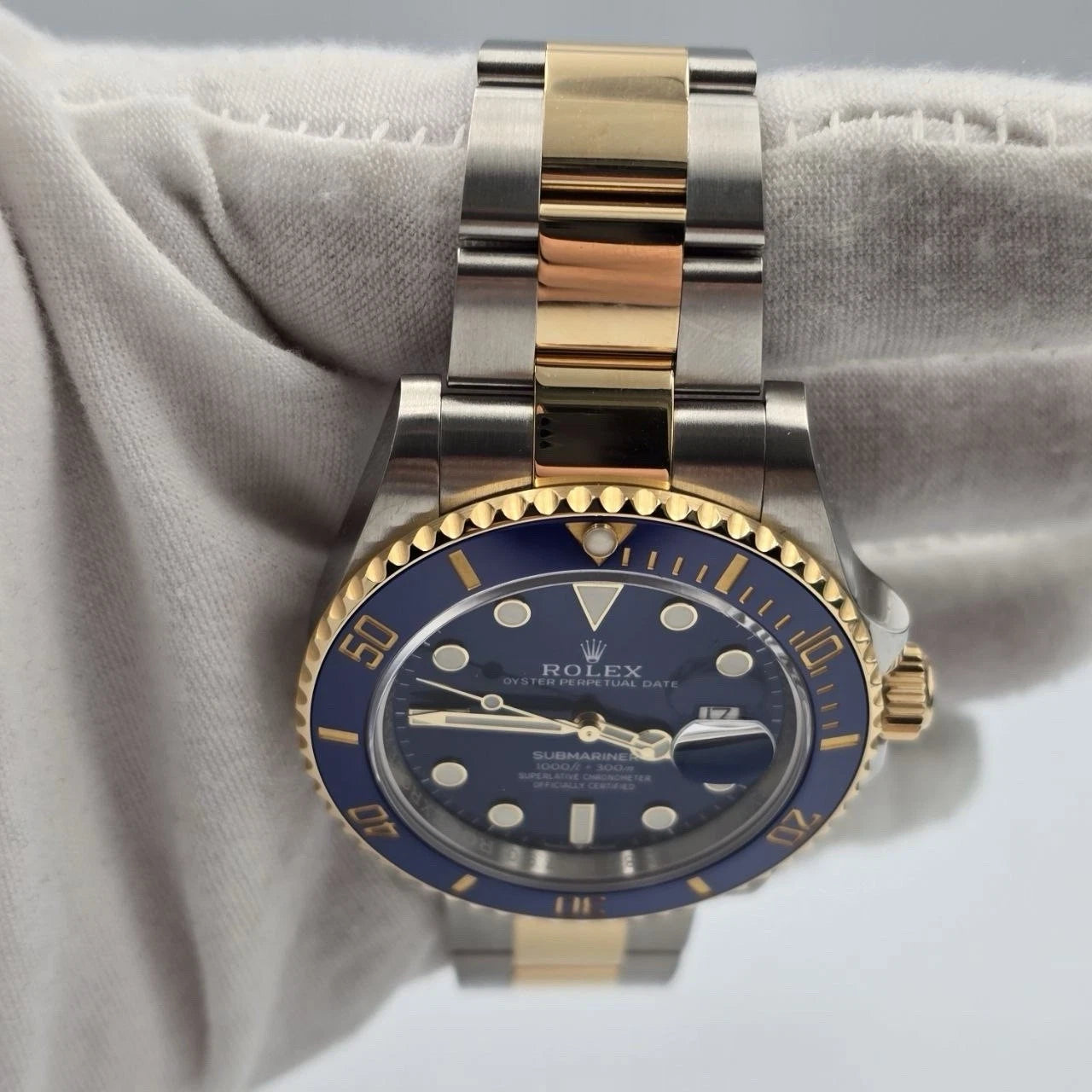 PAPERS 2022 Rolex Submariner Blue Dial Two Tone Gold 41mm Watch 126613LB BOX