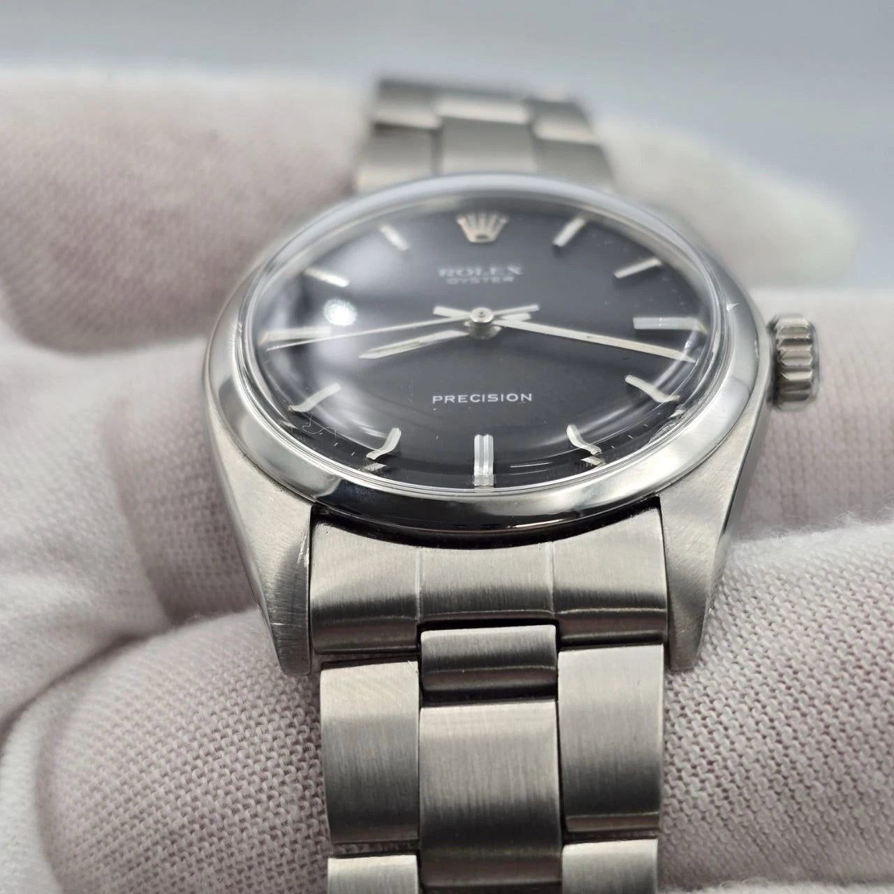 Rolex Oyster Date Precision 6426 Stainless Steel 34mm Manual Black Dial Watch