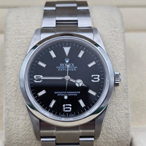2007 Rolex Explorer I 114270 Men's Automatic 36mm Steel Black Dial Watch