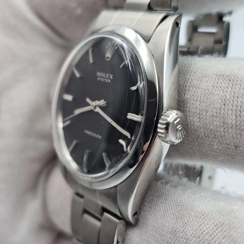 Rolex Oyster Date Precision 6426 Stainless Steel 34mm Manual Black Dial Watch