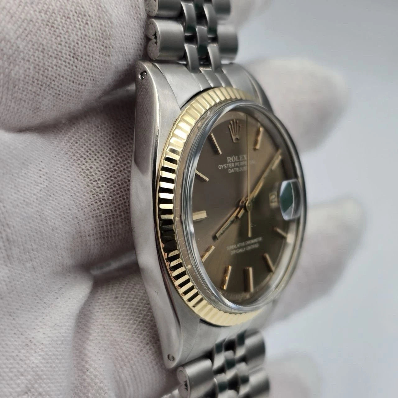 Rolex Datejust 1601 Stainless Steel Champagne Dial Jubilee 36mm Watch