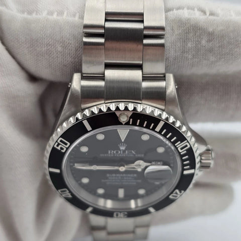 PAPERS 2003 Rolex Submariner Date 16610 Black Dial Stainless Steel Oyster 40mm