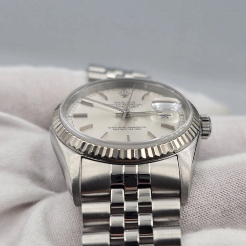 2005 Rolex Datejust Silver Dial Stainless Steel Jubilee 16234 36mm Watch