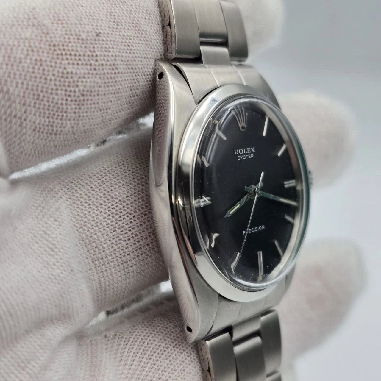 Rolex Oyster Date Precision 6426 Stainless Steel 34mm Manual Black Dial Watch