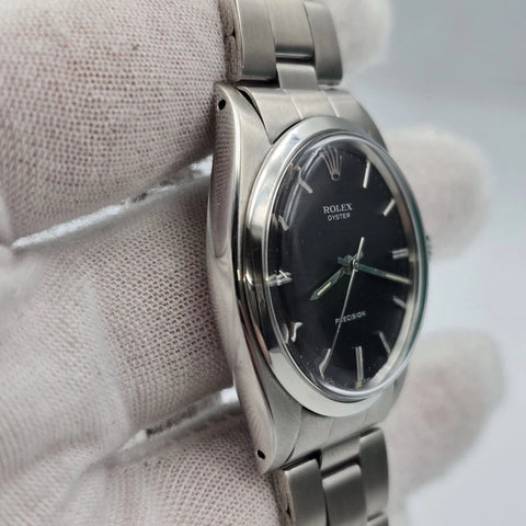 Rolex Oyster Date Precision 6426 Stainless Steel 34mm Manual Black Dial Watch