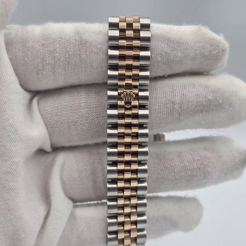 PAPERS 2016 Rolex Datejust 31mm Black Diamond Dial Rose Gold Steel 178271 BOX