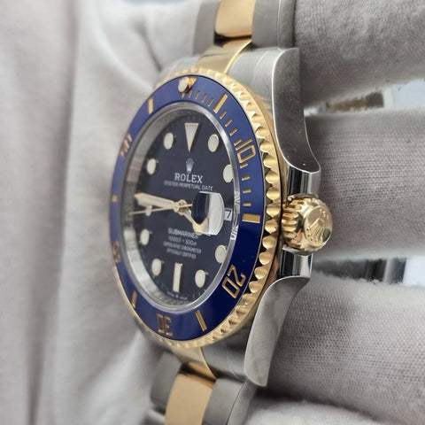 PAPERS 2022 Rolex Submariner Blue Dial Two Tone Gold 41mm Watch 126613LB BOX