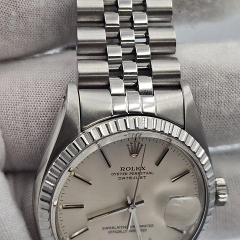 Rolex Datejust Stainless Steel Silver Dial 36mm Automatic Watch 16030