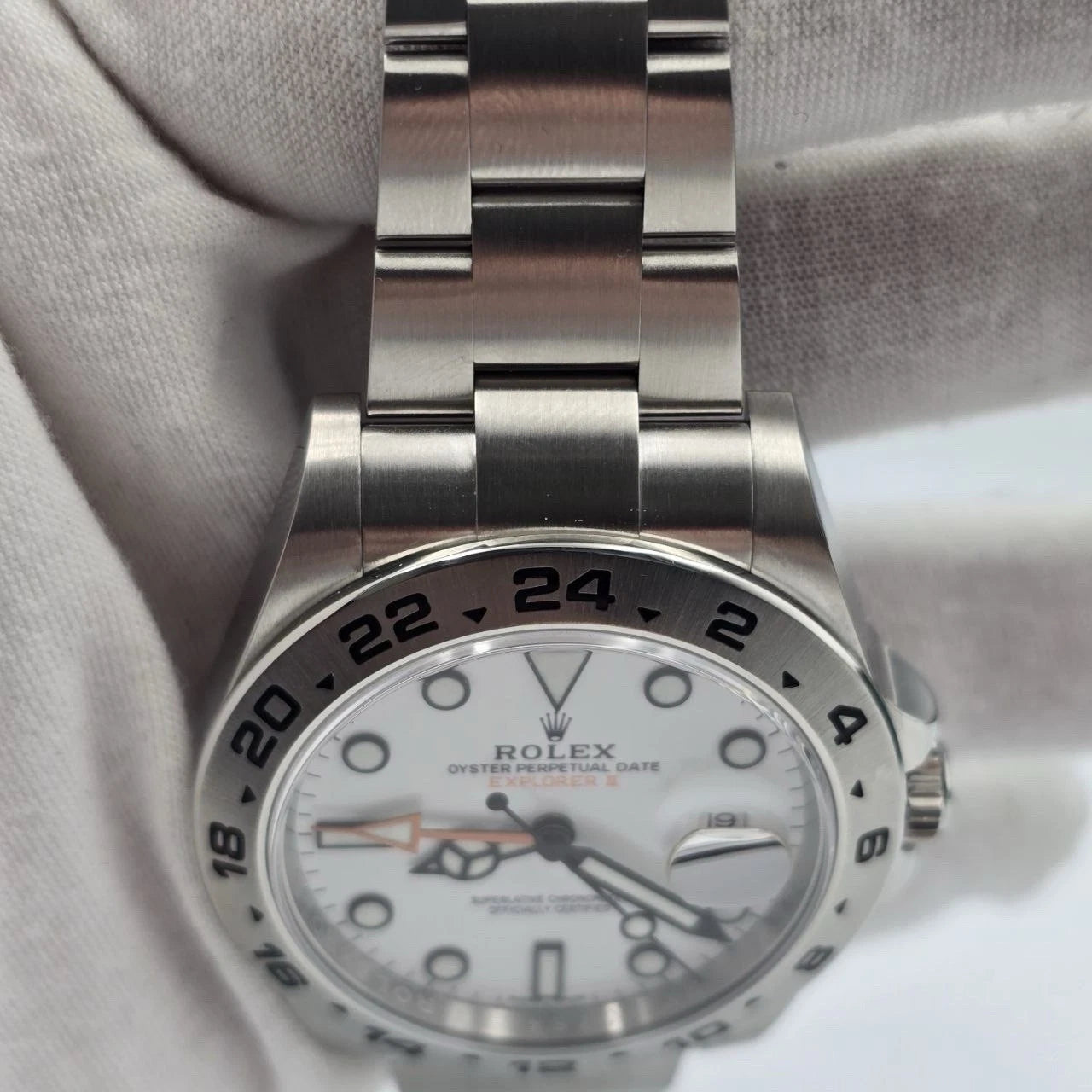 2018 PAPERS Rolex Explorer II Stainless Steel White Orange 42mm Watch 216570 BOX