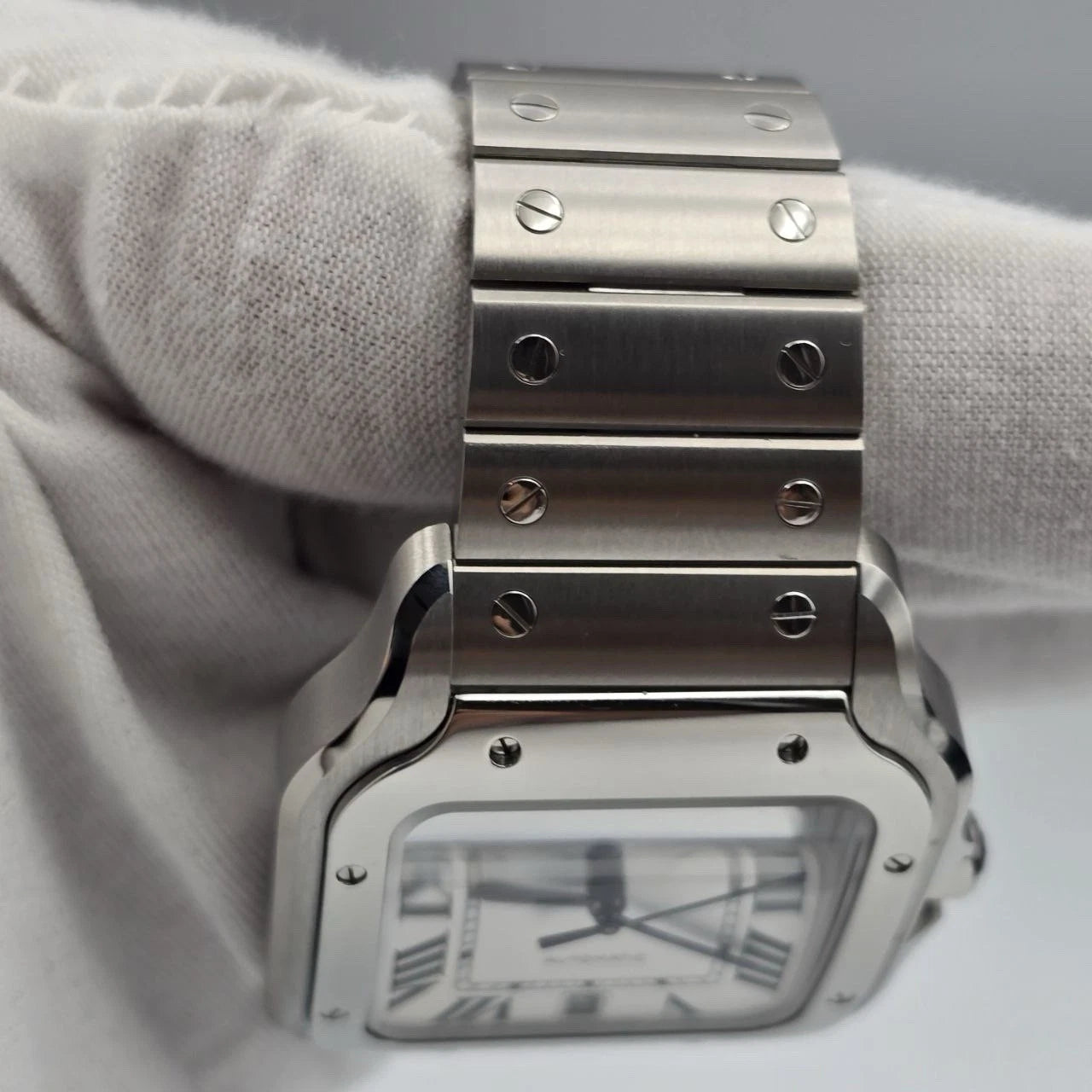 NEW Cartier Santos de Cartier Stainless Steel White Dial WSSA0018 UNWORN