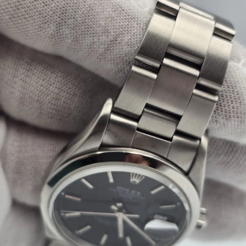 Rolex Oyster Perpetual Date 15200 Stainless Steel Black Dial 34MM Watch