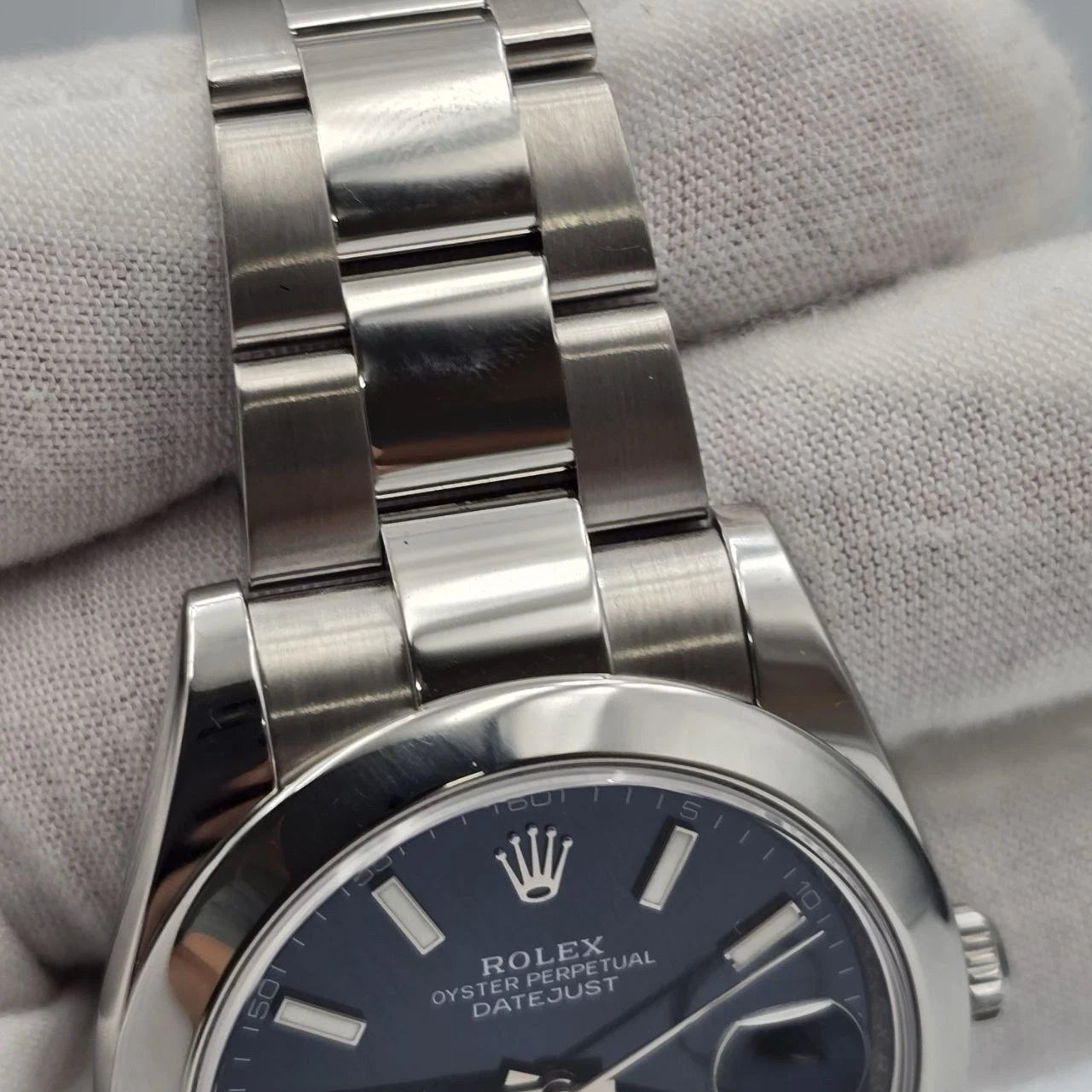 MINT 2023 PAPERS Rolex Datejust 41mm Blue Steel Smooth Bezel Oyster 126300 BOX
