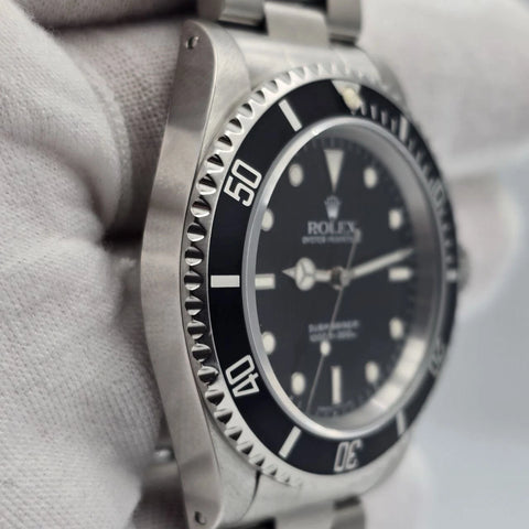 PAPERS MINT Rolex Submariner No-Date BLACK Steel Oyster 40mm Watch 14060