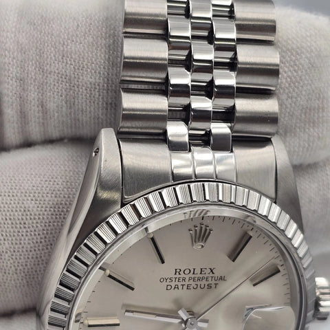 MINT Rolex Datejust Stainless Steel Silver Dial 36mm Automatic Watch 16030