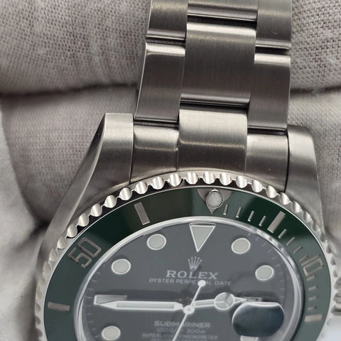 PAPERS 2014 MINT Rolex Submariner Hulk 116610LV Green 40mm Ceramic Watch BOX