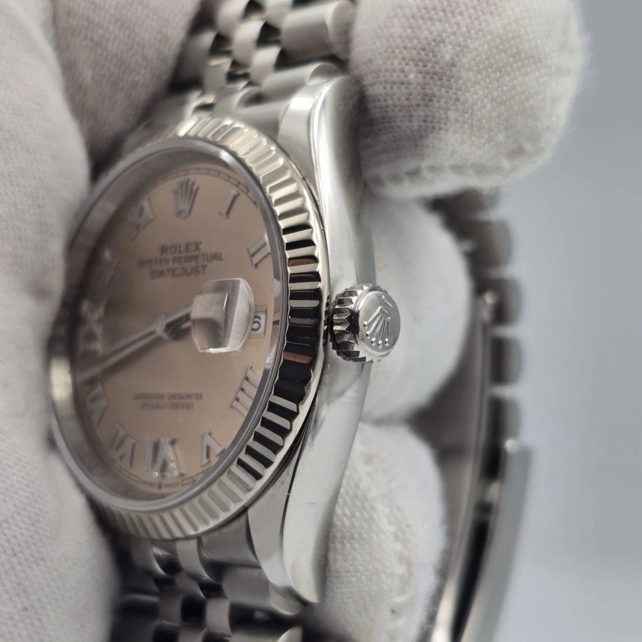 MINT Rolex Datejust 36mm Pink Roman Diamond 6 9 Dial Steel Jubilee Watch 126234