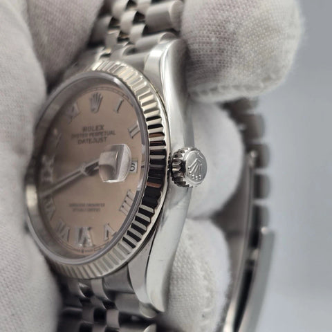 MINT Rolex Datejust 36mm Pink Roman Diamond 6 9 Dial Steel Jubilee Watch 126234
