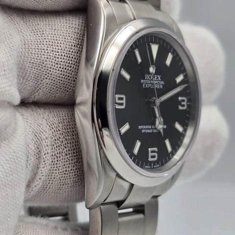 PAPERS 2004 Rolex Explorer I 114270 Automatic 36mm Steel Black Dial Watch