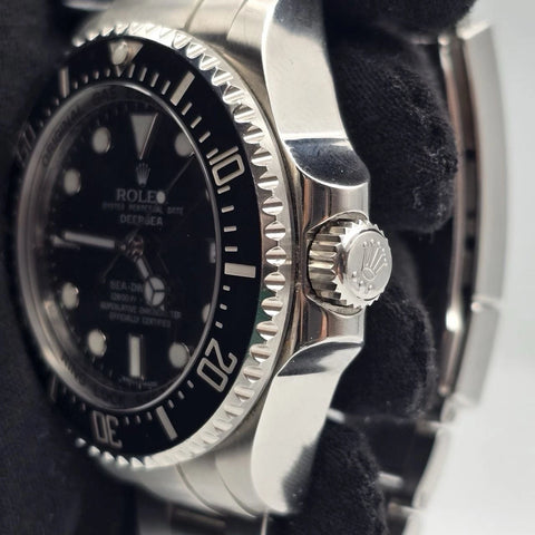 PAPERS Rolex Sea-Dweller Deepsea 44mm Black Ceramic Steel Dive Watch 116660 BOX