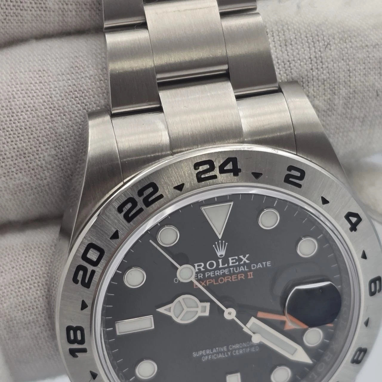 PAPERS 2019 MINT Rolex Explorer II Black Orange Steel 42mm Watch 216570 BOX