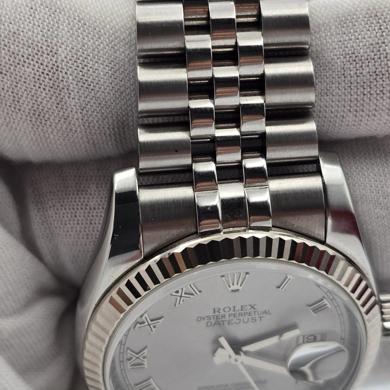 Rolex Datejust 116234 Stainless Steel Silver Roman Dial Jubilee 36mm Watch