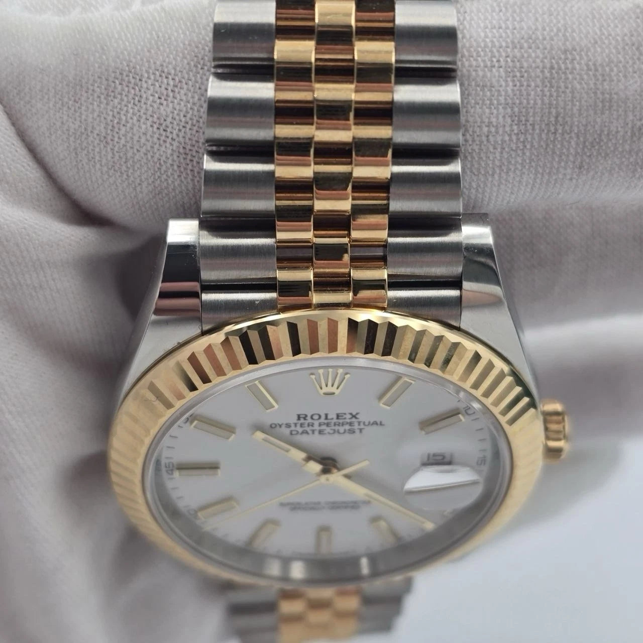 PAPERS 2022 Rolex Datejust 41mm 18K Two Tone White Dial Jubilee 126333 BOX
