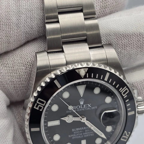 2015 PAPERS Rolex Submariner Date 116610LN Steel Black Ceramic 40mm Watch BOX