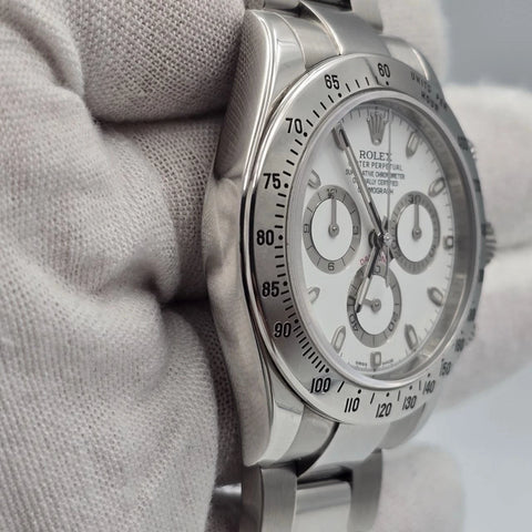 Rolex Cosmograph Daytona 116520 White APH Fat Buckle Steel 40mm Watch